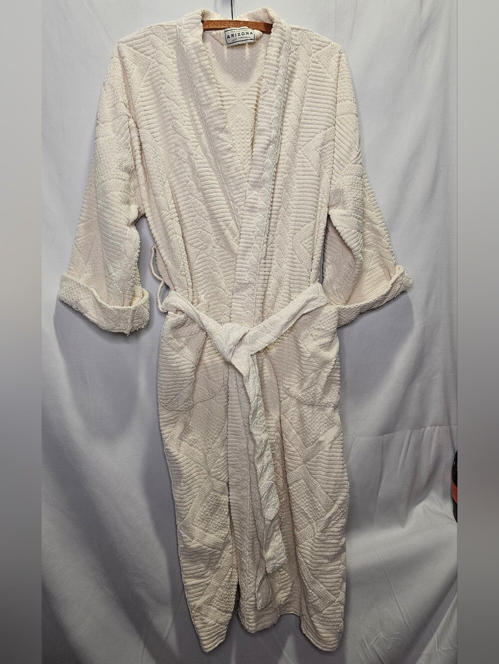 Vintage Arizona 100% Cotton Cream Terry Bath Robe